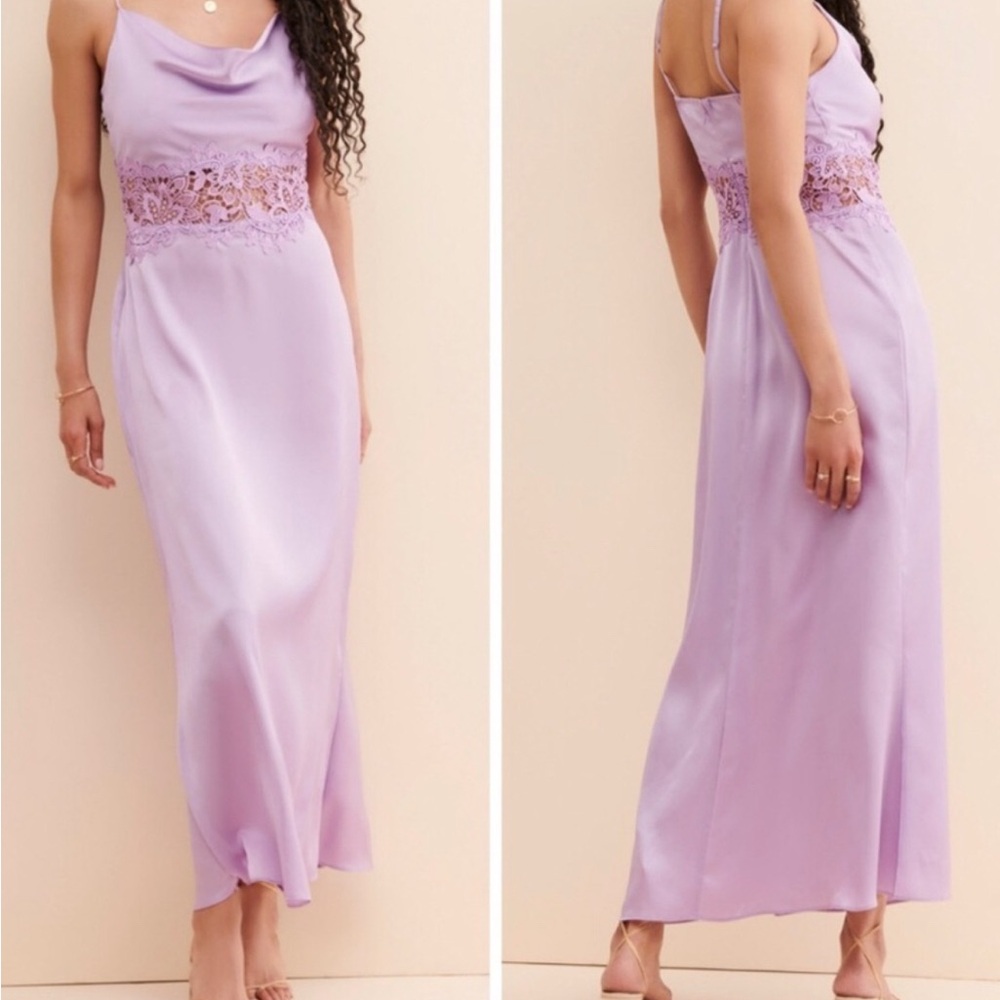 Keepsake The Label Lilac Set in Lace Romantic Aesthetic Slip Maxi Dress